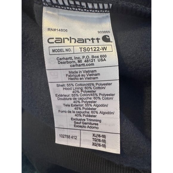 Carhartt Hoodie Womens Relaxed Fit Size XL Navy Blue NWT 16/18 Pockets - Picture 5 of 10